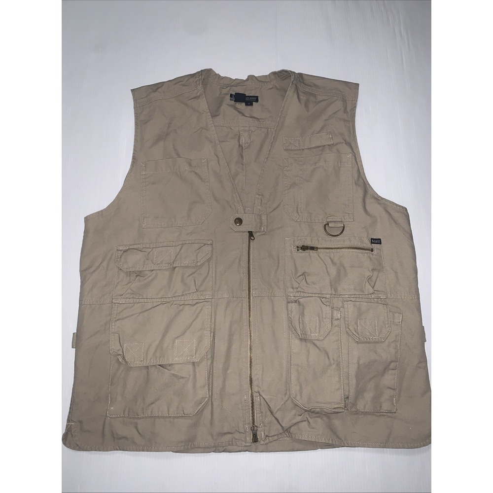 5.11 Tactical Vest Conceal Carry Utility Mens XL Khaki Cargo Hunting 80001